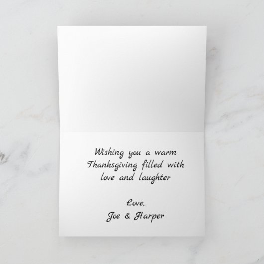 Elegant belettering aangepaste Thanksgiving Kaart (Binnen)