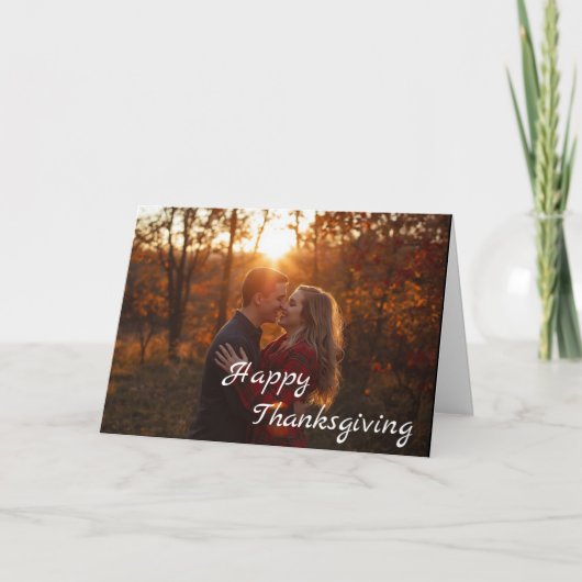 Elegant belettering aangepaste Thanksgiving Kaart (Voorkant)