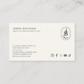 Elegant belettering monogram Logo donkergroen Visitekaartje (Achterkant)