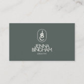 Elegant belettering monogram Logo donkergroen Visitekaartje (Voorkant)