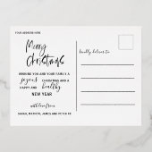 Elegant Believe Gold Script-foto Folie Feestdagen Briefkaart (Achterkant)