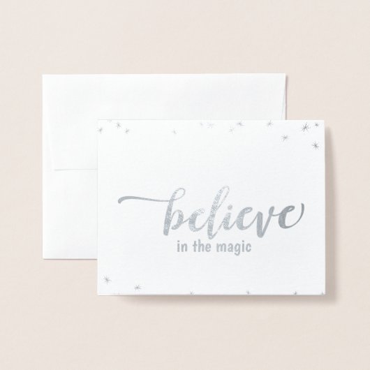 Elegant Believe in de Magie van de Kerstfoto Folie Kaarten (Voorkant met envelop)