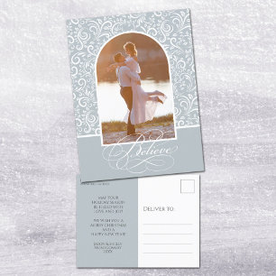 Elegant Believe kerstfoto Feestdagenkaart