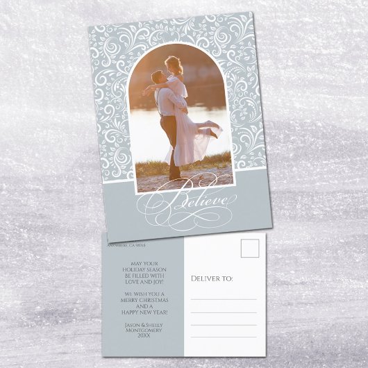 Elegant Believe kerstfoto Feestdagenkaart