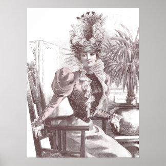 Elegant Belle Epoche Mode Lady Poster
