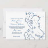 Elegant Bellingham Washington kaart bruiloft (Voorkant)