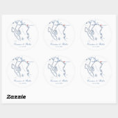 Elegant Bellingham Washington kaart bruiloft gunst Ronde Sticker (Vel)