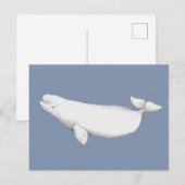 Elegant Beluga Whale Book Illustration Briefkaart (Voorkant / Achterkant)