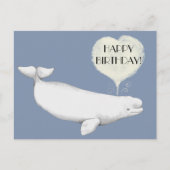 Elegant Beluga Whale Illustratie Happy Birthday Briefkaart (Voorkant)