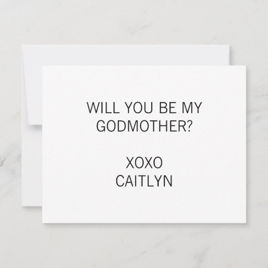 Elegant, ben jij mijn godmoeders voorstel? kaart (Achterkant)