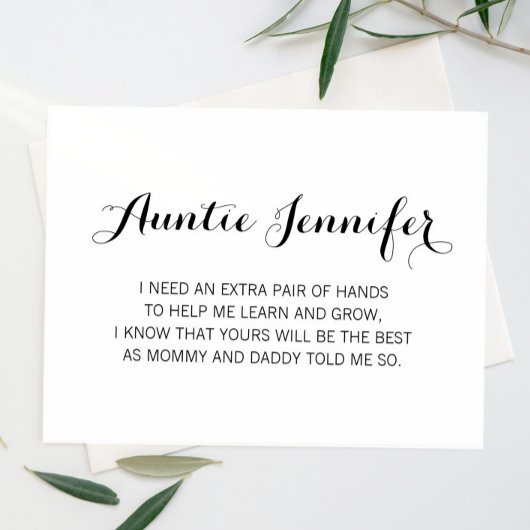 Elegant, ben jij mijn godmoeders voorstel? kaart