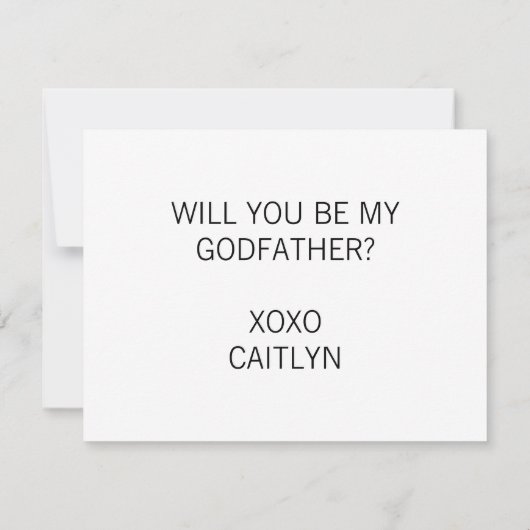 Elegant, ben jij mijn godvaders voorstel kaart (Achterkant)