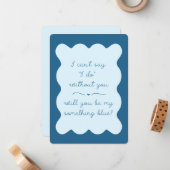 Elegant, ben jij mijn iets blauw? bruidsmeisje notitiekaartje (Voorkant / Achterkant in situ)