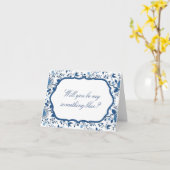 Elegant, ben jij mijn iets blauw? Chique Kaart (Gele Bloem)