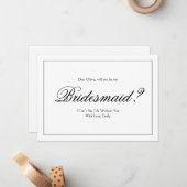 Elegant Bent u mijn Bridesmaid-voorstel? Notitiekaartje (Voorkant / Achterkant in situ)
