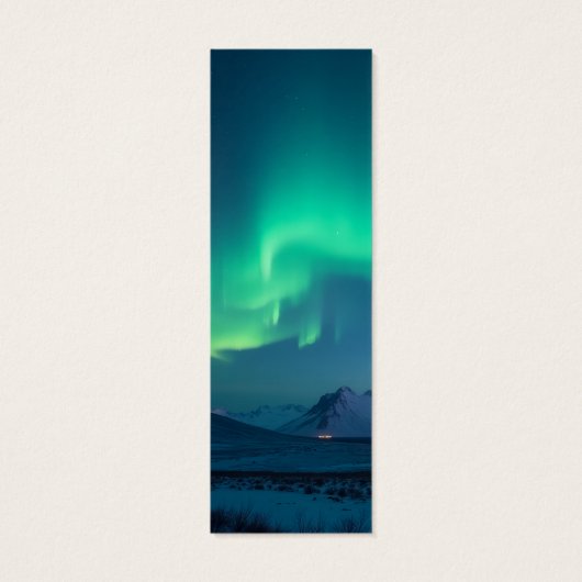 Elegant berglandschap noorderlicht Bijbel Mini Visitekaartjes (Achterkant)