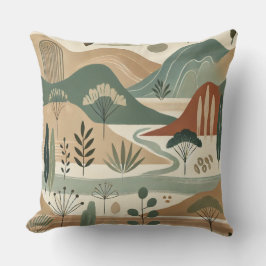 Elegant berglandschapskussen - aardse tinten kussen