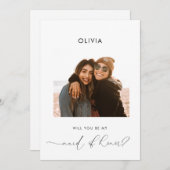 Elegant Bericht Budget Be My Maid of Honor Kaart (Voorkant / Achterkant)