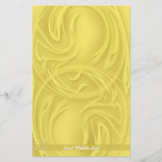 Elegant beroertes over geel, Abstract gepersonalis Briefpapier (Voorkant)