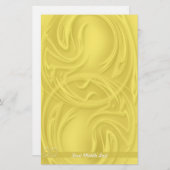 Elegant beroertes over geel, Abstract gepersonalis Briefpapier (Voorkant / Achterkant)