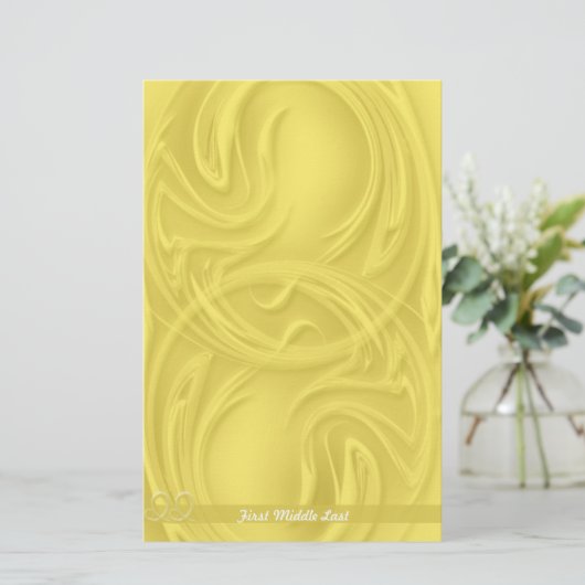 Elegant beroertes over geel, Abstract gepersonalis Briefpapier (Staand voorkant)