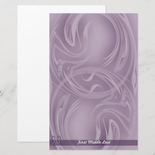 Elegant beroertes over Paarse Abstracte persoonlij Briefpapier (Voorkant / Achterkant)
