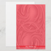 Elegant beroertes over rood Abstract gepersonalise Briefpapier (Voorkant / Achterkant)