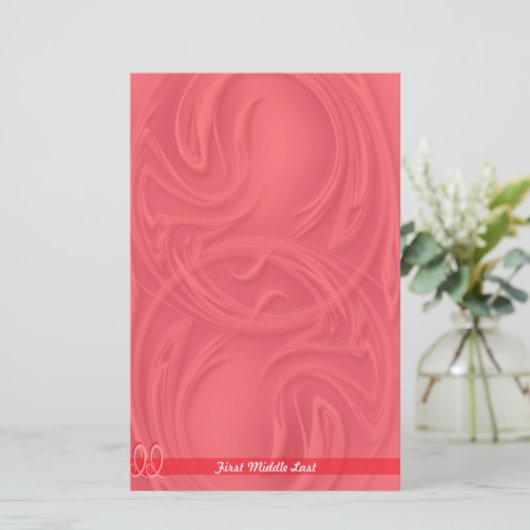 Elegant beroertes over rood Abstract gepersonalise Briefpapier (Staand voorkant)