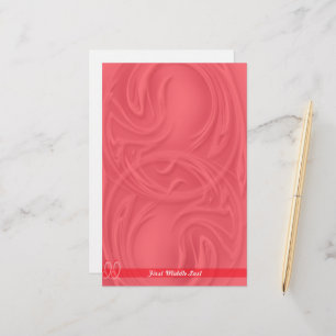 Elegant beroertes over rood Abstract gepersonalise Briefpapier
