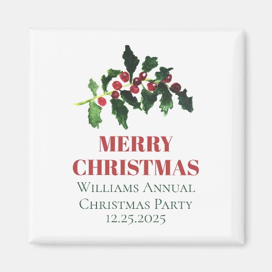 Elegant Berries Christmas Botanical Simple Magneet (Voorkant)