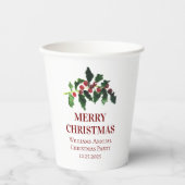 Elegant Berries Christmas Botanical Simple Papieren Bekers (Voorkant)