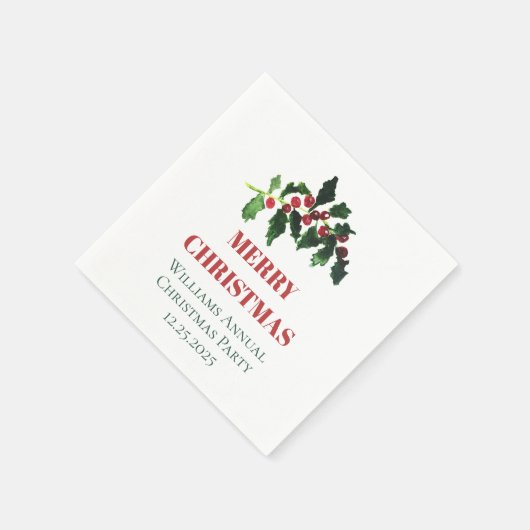 Elegant Berries Christmas Botanical Simple Servet (Hoek)