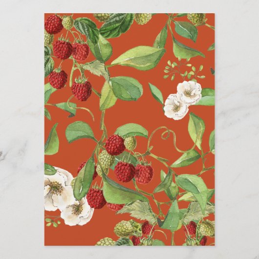 Elegant Berries en Flowers Menu Kaarten (Achterkant)