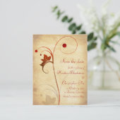 Elegant Berries Vine Wedding Save the Date (Staand voorkant)