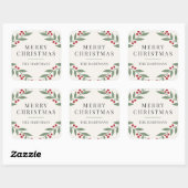 Elegant Berry Botanical Christmas Holiday Vierkante Sticker (Vel)