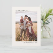 Elegant Berry Botanical Vertical Christmas Photo Feestdagenkaart (Staand voorkant)