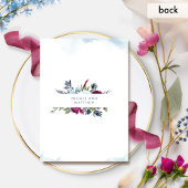 Elegant Berry, Burgundy en Blue Blooms Wedding Kaart