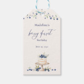 Elegant Berry First Blueberry Birthday Cake Cadeaulabel (Voorkant)