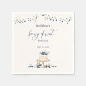 Elegant Berry First Blueberry Birthday Party Servet (Voorkant)