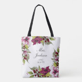 Elegant Berry Florals Moeder van het bruidshuwelij Tote Bag (Achterkant)