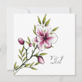 Elegant Berry Greenery Waterverf Floral Wedding Kaart (Achterkant)