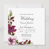Elegant Berry Greenery Waterverf Floral Wedding Kaart (Voorkant)