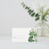 ELEGANT BERRY LEAFY FOLIAGE GREENERY PLACE CARDS VISITEKAARTJE (Staand voorkant)