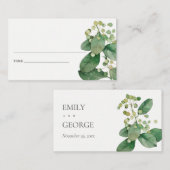 ELEGANT BERRY LEAFY FOLIAGE GREENERY PLACE CARDS VISITEKAARTJE (Voorkant / Achterkant)