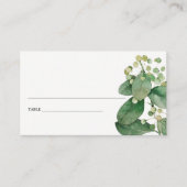 ELEGANT BERRY LEAFY FOLIAGE GREENERY PLACE CARDS VISITEKAARTJE (Voorkant)
