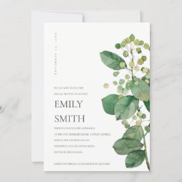 ELEGANT BERRY LEAVES FOLIAGE VRIJGEZELLENFEEST INV BEDANKKAART