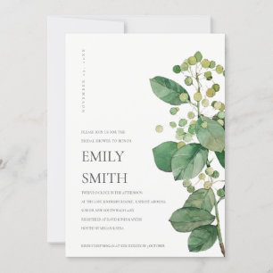 ELEGANT BERRY LEAVES FOLIAGE VRIJGEZELLENFEEST INV BEDANKKAART