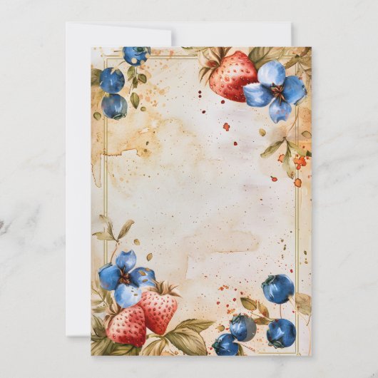 Elegant Berry Sweet Strawberry Vrijgezellenfeest Kaart (Achterkant)