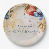 Elegant Berry Sweet Strawberry Vrijgezellenfeest Papieren Bordje (Voorkant)