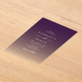 Elegant Berry Violet Gradient Acrylic Wedding Acryl Uitnodigingen (Laagn)